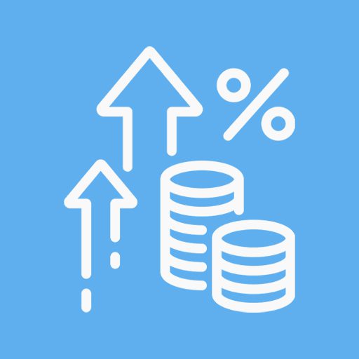 Financial interest symbol - Argentinian Blue background