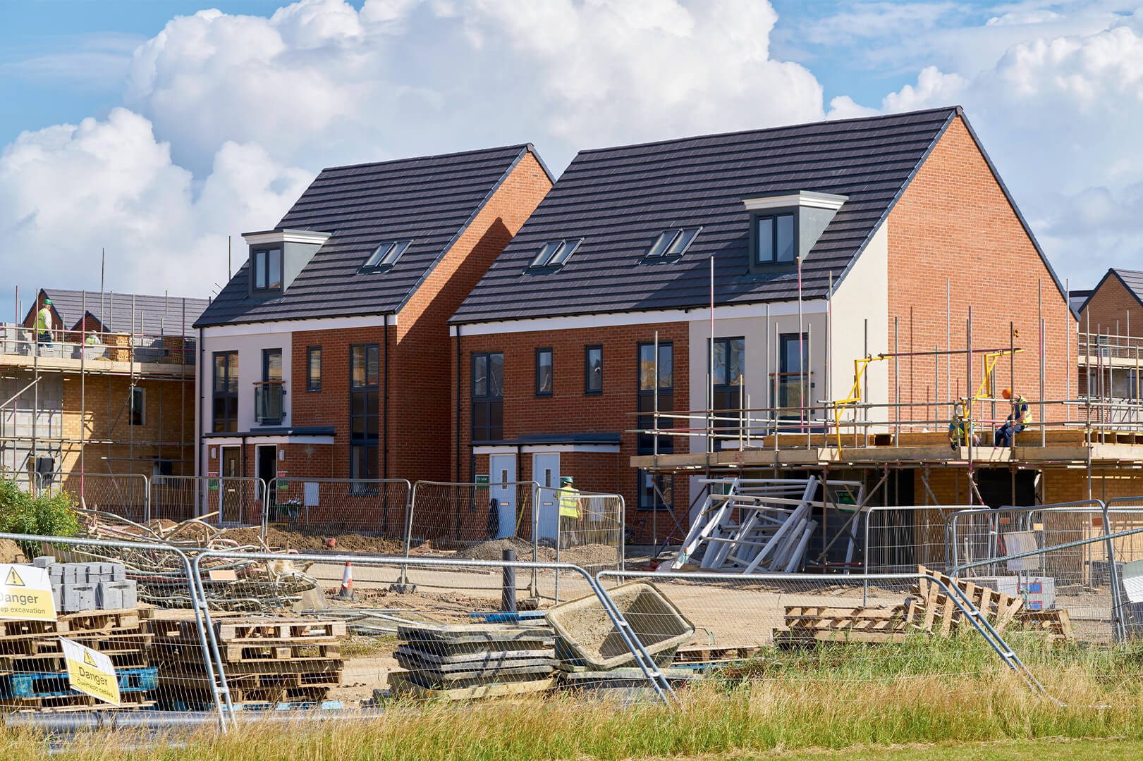 Newly built homes in a residential estate in England